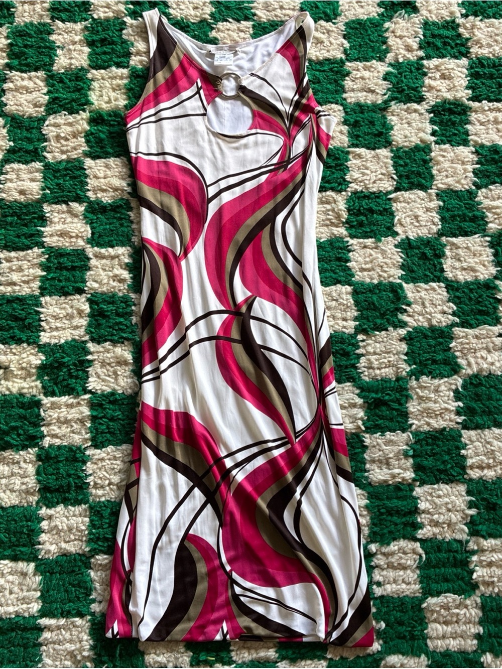 Panepinto Designer Y2K Cutout Midi slip Bodycon Dress - Made In Italy Size Small